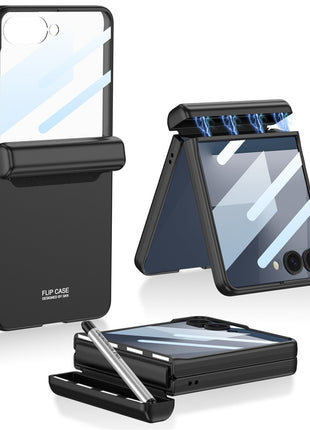 GKK For Samsung Galaxy Z Flip7 5G Case Magnetic Hinge Phone Cover with Front Screen Film and Pen