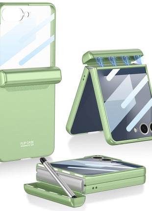 GKK For Samsung Galaxy Z Flip7 5G Case Magnetic Hinge Phone Cover with Front Screen Film and Pen
