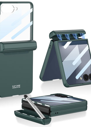 GKK For Samsung Galaxy Z Flip7 5G Case Magnetic Hinge Phone Cover with Front Screen Film and Pen