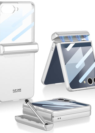 GKK For Samsung Galaxy Z Flip7 5G Case Magnetic Hinge Phone Cover with Front Screen Film and Pen