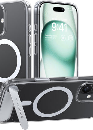 TORRAS For iPhone 17 Case Kickstand TPU + PC Phone Cover Compatible with MagSafe