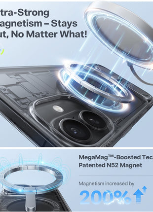 TORRAS For iPhone 17 Case Kickstand TPU + PC Phone Cover Compatible with MagSafe