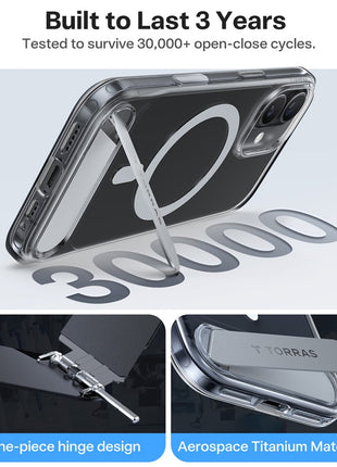 TORRAS For iPhone 17 Case Kickstand TPU + PC Phone Cover Compatible with MagSafe
