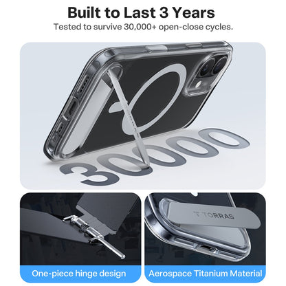 TORRAS For iPhone 17 Case Kickstand TPU + PC Phone Cover Compatible with MagSafe