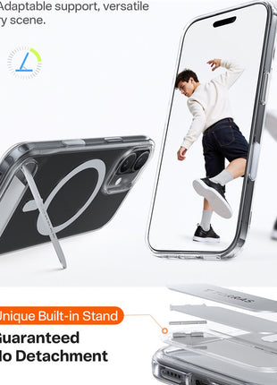 TORRAS For iPhone 17 Case Kickstand TPU + PC Phone Cover Compatible with MagSafe