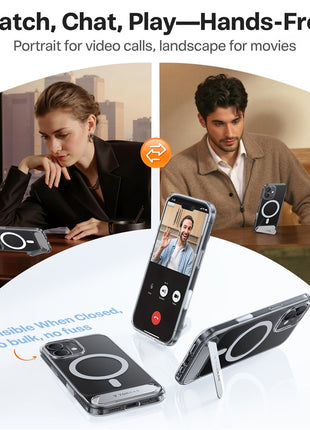 TORRAS For iPhone 17 Case Kickstand TPU + PC Phone Cover Compatible with MagSafe