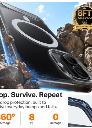 TORRAS For iPhone 17 Case Kickstand TPU + PC Phone Cover Compatible with MagSafe