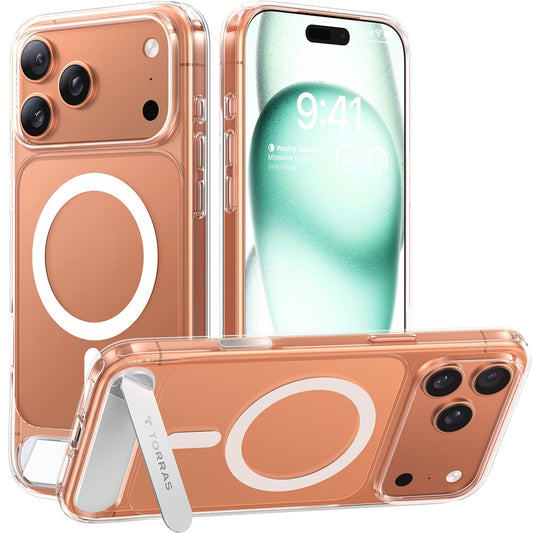 TORRAS For iPhone 17 Pro Case Kickstand TPU + PC Phone Cover Compatible with MagSafe