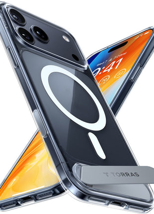 TORRAS For iPhone 17 Pro Case Kickstand TPU + PC Phone Cover Compatible with MagSafe