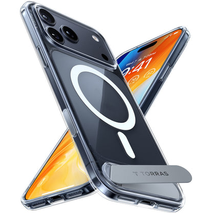 TORRAS For iPhone 17 Pro Case Kickstand TPU + PC Phone Cover Compatible with MagSafe
