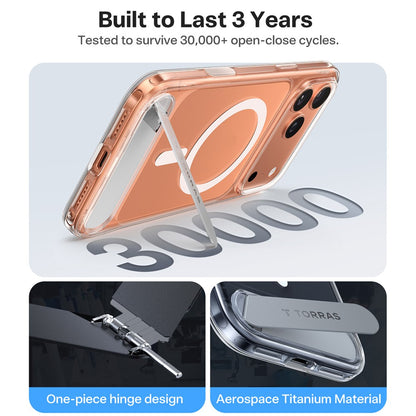 TORRAS For iPhone 17 Pro Case Kickstand TPU + PC Phone Cover Compatible with MagSafe