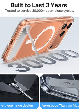 TORRAS For iPhone 17 Pro Max Case Kickstand TPU + PC Phone Cover Compatible with MagSafe