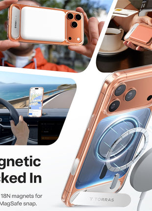 TORRAS For iPhone 17 Pro Max Case Kickstand TPU + PC Phone Cover Compatible with MagSafe