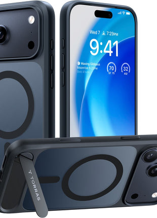 TORRAS For iPhone 17 Pro Max Case Kickstand TPU + PC Phone Cover Compatible with MagSafe