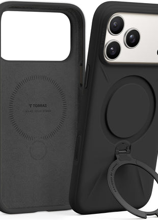 TORRAS Ostand Q Pro Series For iPhone 17 Pro Case Kickstand Liquid Silicone + PC Phone Cover Compatible with MagSafe
