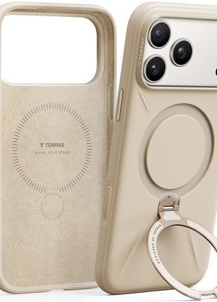 TORRAS Ostand Q Pro Series For iPhone 17 Pro Case Kickstand Liquid Silicone + PC Phone Cover Compatible with MagSafe