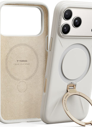 TORRAS Ostand Q Pro Series For iPhone 17 Pro Case Kickstand Liquid Silicone + PC Phone Cover Compatible with MagSafe
