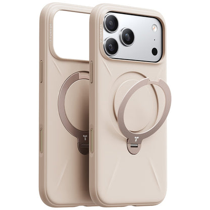 TORRAS Ostand Q Pro Series For iPhone 17 Pro Max Case Magnetic Ring Kickstand Liquid Silicone + PC Phone Cover