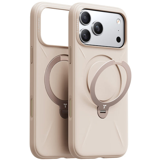 TORRAS Ostand Q Pro Series For iPhone 17 Pro Max Case Magnetic Ring Kickstand Liquid Silicone + PC Phone Cover