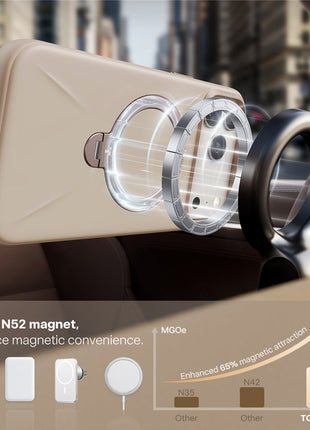 TORRAS Ostand Q Pro Series For iPhone 17 Pro Max Case Magnetic Ring Kickstand Liquid Silicone + PC Phone Cover