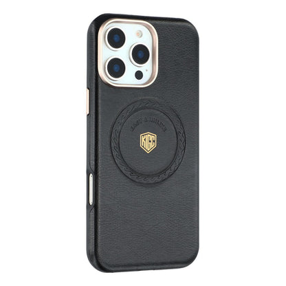 KIGC For iPhone 16 Pro Max Case Compatible with MagSafe PU Leather TPU Phone Back Cover