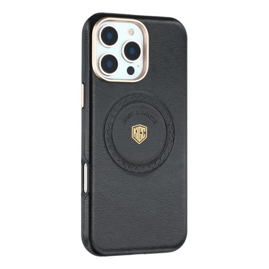 KIGC For iPhone 16 Pro Max Case Compatible with MagSafe PU Leather TPU Phone Back Cover