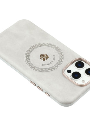 KIGC For iPhone 16 Pro Max Case Compatible with MagSafe PU Leather TPU Phone Back Cover