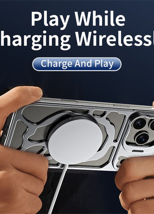 Auspicious Cloud Series For iPhone 17 Pro Hollow Case Aluminum Alloy Kickstand Magnetic Phone Cover