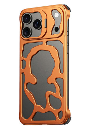 Auspicious Cloud Series For iPhone 17 Pro Hollow Case Aluminum Alloy Kickstand Magnetic Phone Cover