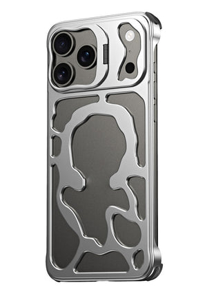 Auspicious Cloud Series For iPhone 17 Pro Max Hollow Case Aluminum Alloy Kickstand Magnetic Phone Cover