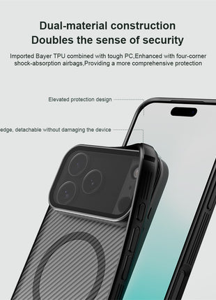 NILLKIN CamShield Prop Magnetic Series For iPhone 17 Pro Max Case TPU PC Phone Cover with Clear Camera Lid