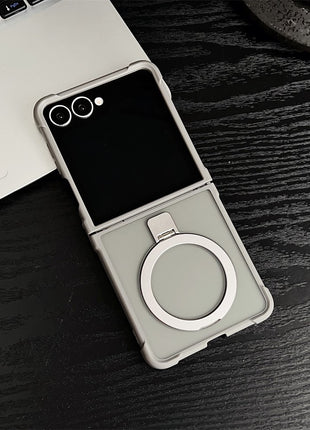 For Samsung Galaxy Z Flip7 5G Magnetic Case Kickstand Shockproof Matte PC + TPU Phone Cove
