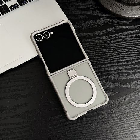 For Samsung Galaxy Z Flip7 5G Magnetic Case Kickstand Shockproof Matte PC + TPU Phone Cove