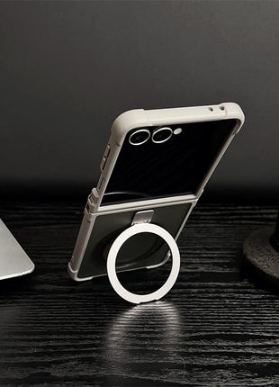 For Samsung Galaxy Z Flip7 5G Magnetic Case Kickstand Shockproof Matte PC + TPU Phone Cove
