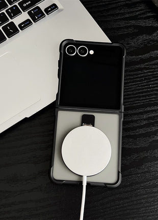 For Samsung Galaxy Z Flip7 5G Magnetic Case Kickstand Shockproof Matte PC + TPU Phone Cove