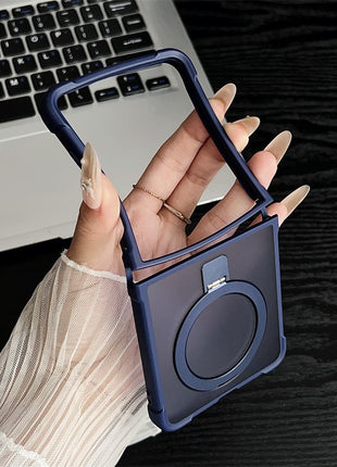 For Samsung Galaxy Z Flip7 5G Magnetic Case Kickstand Shockproof Matte PC + TPU Phone Cove