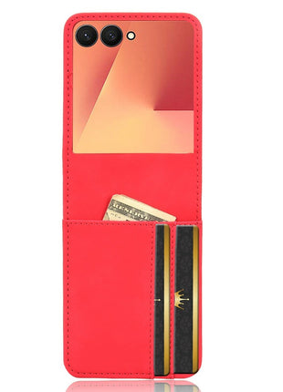 For Samsung Galaxy Z Flip7 5G Case Separable Design Card Slot Leather + PC Phone Cover