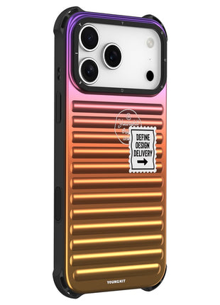 YOUNGKIT For iPhone 17 Pro Case Suitcase Style TPU + Aluminium Alloy Laser Gradient Phone Cover