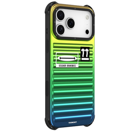 YOUNGKIT For iPhone 17 Pro Max Case Suitcase Style TPU + Aluminium Alloy Laser Gradient Phone Cover