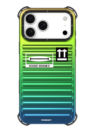 YOUNGKIT For iPhone 17 Pro Max Case Suitcase Style TPU + Aluminium Alloy Laser Gradient Phone Cover