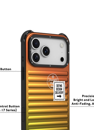 YOUNGKIT For iPhone 17 Pro Max Case Suitcase Style TPU + Aluminium Alloy Laser Gradient Phone Cover