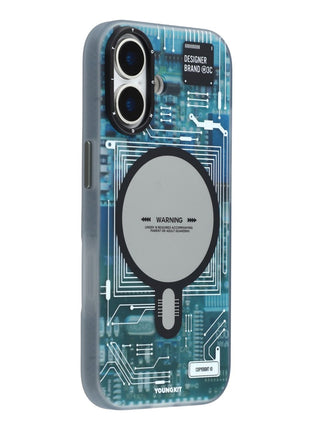 YOUNGKIT Technology Series for iPhone 17 Magnetic Case Hard PC IMD Phone Cover