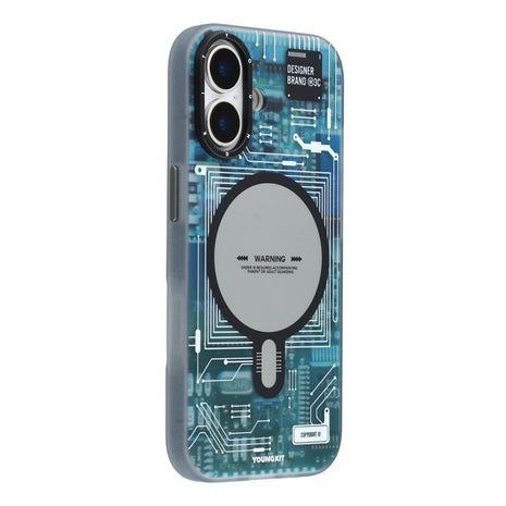 YOUNGKIT Technology Series for iPhone 17 Magnetic Case Hard PC IMD Phone Cover