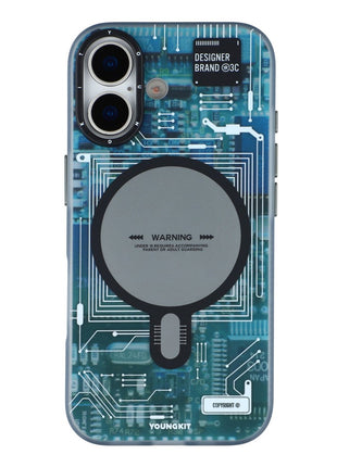 YOUNGKIT Technology Series for iPhone 17 Magnetic Case Hard PC IMD Phone Cover