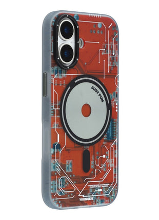 YOUNGKIT Technology Series for iPhone 17 Magnetic Case Hard PC IMD Phone Cover