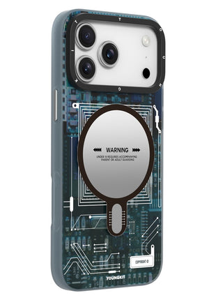 YOUNGKIT Technology Series for iPhone 17 Pro Magnetic Case Hard PC IMD Phone Cover