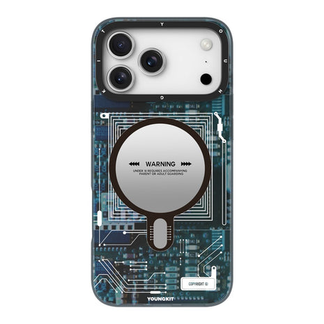 YOUNGKIT Technology Series for iPhone 17 Pro Magnetic Case Hard PC IMD Phone Cover