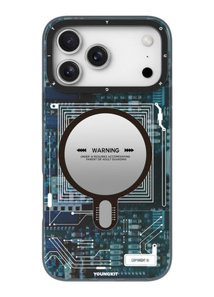 YOUNGKIT Technology Series for iPhone 17 Pro Max Magnetic Case Hard PC IMD Phone Cover