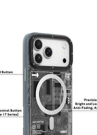 YOUNGKIT Technology Series for iPhone 17 Pro Max Magnetic Case Hard PC IMD Phone Cover