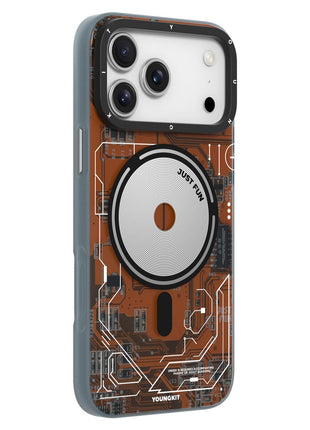 YOUNGKIT Technology Series for iPhone 17 Pro Max Magnetic Case Hard PC IMD Phone Cover